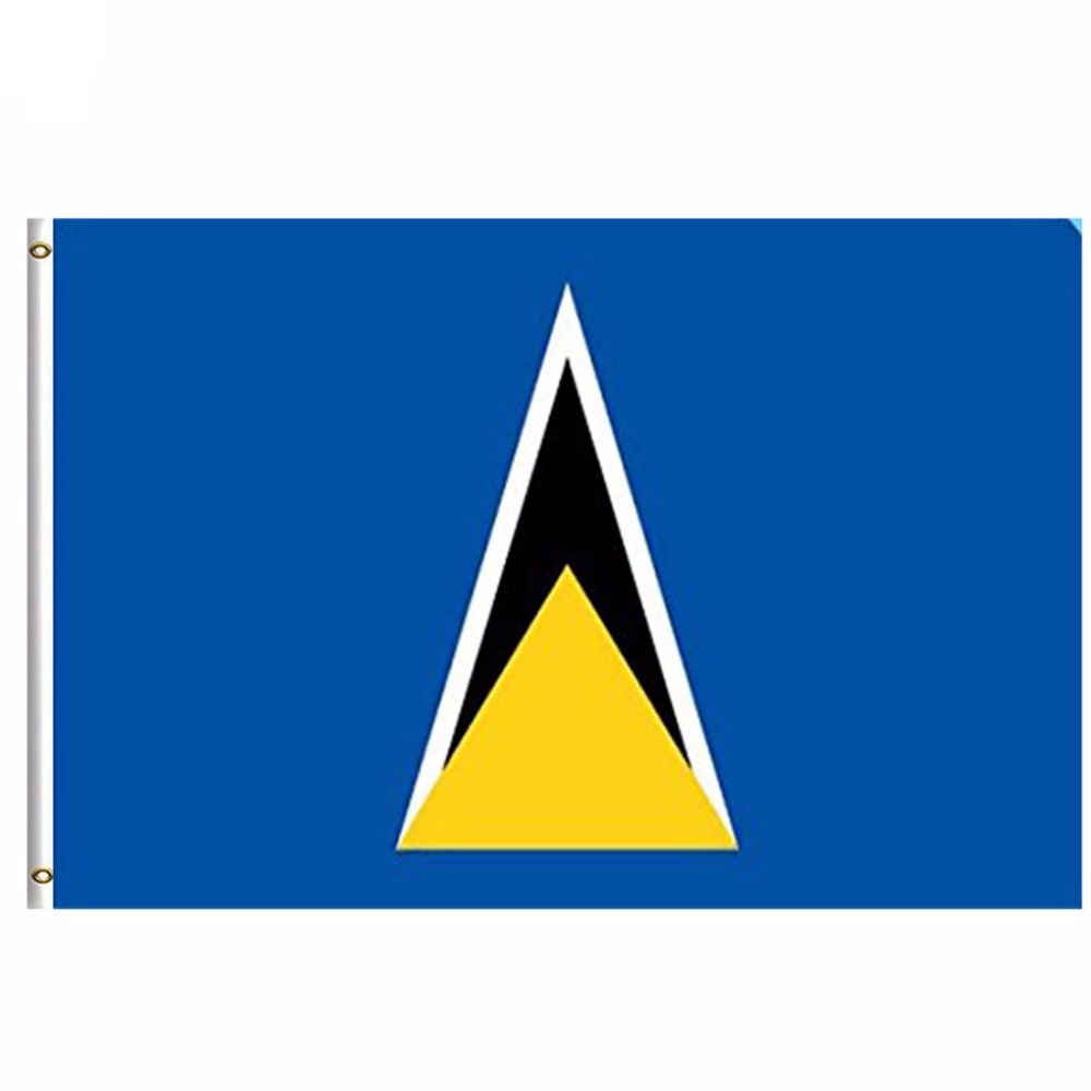 Saint Lucia Flag 5 x 3 FT 100/% Polyester National Country Caribbean
